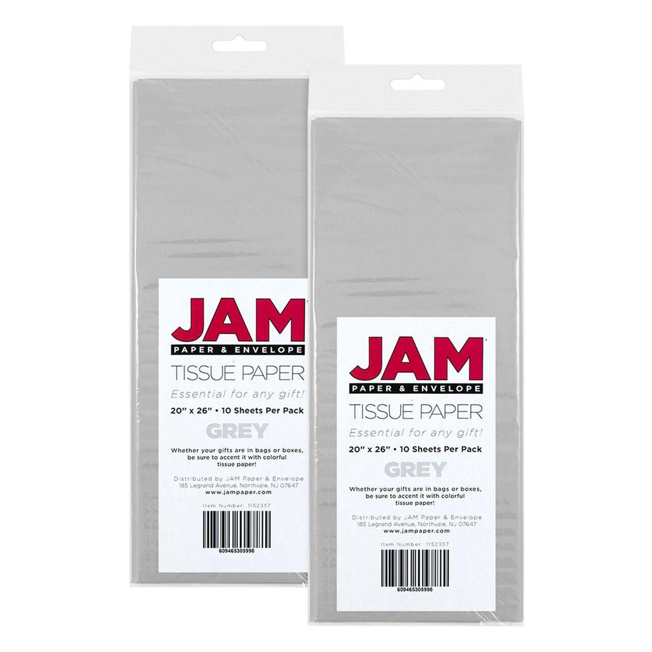 JAM Paper 20" x 26" Tissue Paper, 2 Packs of 10 Sheets